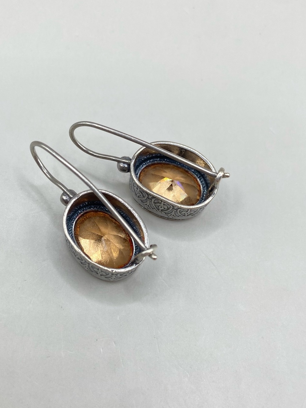 Silpada Sterling Silver Champagne Cubic Zirconia Earrings - Picture 8 of 9